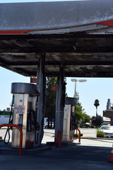 Naklejka premium 76 gas station in Fresno burned