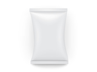 empty white paper packaging isolated on white background mock up