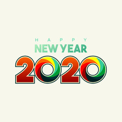Happy New Year Typography Text, Colorful Design