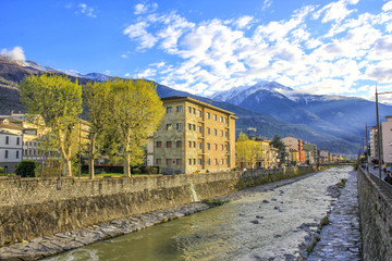 Sondrio, view of the Mallero from the bridge