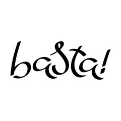 Stop it. Vector phrase in Spanish. Hand written for banner and posters and other.