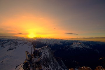 sunset in mountains