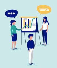 Group of businesspeople and infographic vector design