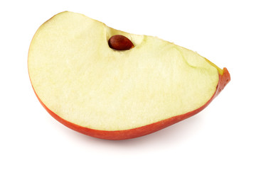 red apple slice isolated on white background
