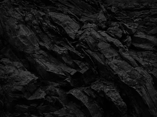 Foto op Canvas Zwart-witte achtergrond. Abstracte grungeachtergrond. Zwarte stenen achtergrond. Donkergrijze rotstextuur. Gewantrouwde achtergrond. © Наталья Босяк