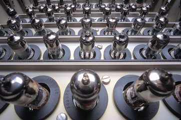 view of Vacuum tubes in early computer