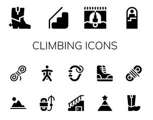 climbing icon set
