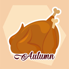 Chicken of autumn season vector design