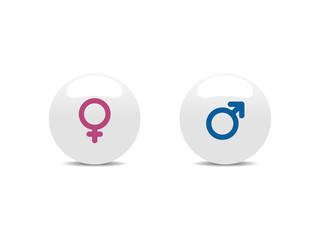 Male and female symbol on a white background