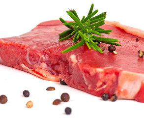 fresh raw meat with spices