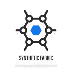 Synthetic fabric thin line icon, sign of material. Vector illustration of fabric feature.