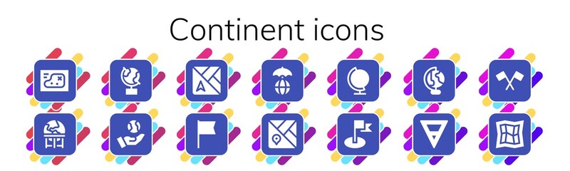 continent icon set