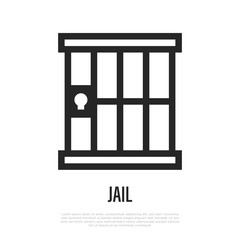 Jail thin line icon. Vector illustration of prison.