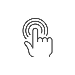 Hand touch or tap line icon
