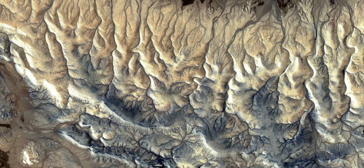 the earthly skeleton,  abstract photography of the deserts of Africa from the air. aerial view of...