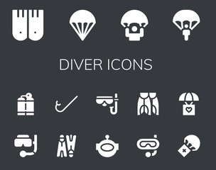 diver icon set