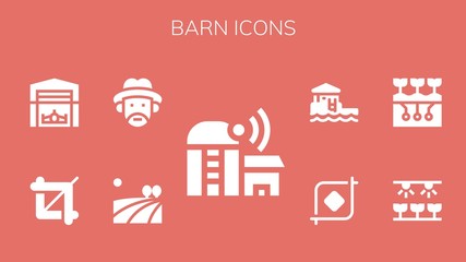 Modern Simple Set of barn Vector filled Icons