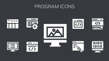 Modern Simple Set of program Vector filled Icons