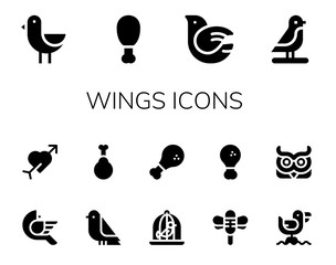 wings icon set