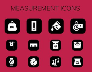 Modern Simple Set of measurement Vector filled Icons