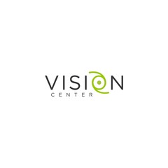 Modern logo design of eye or vision center business with green and white background - EPS10 - Vector.