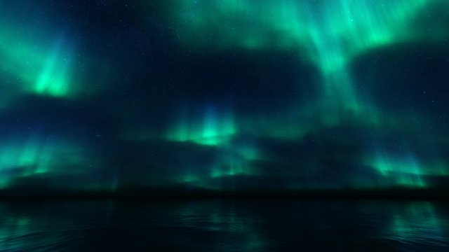Christmas card. Dark mystery background. Snow background. Color gradient background design. Christmas background. . Northern landscape. Night landscape. Aurora borealis 4k