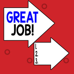 Word writing text Great Job. Business photo showcasing used praising someone for something they have done well Square rectangle paper sheet loaded with full creation of pattern theme