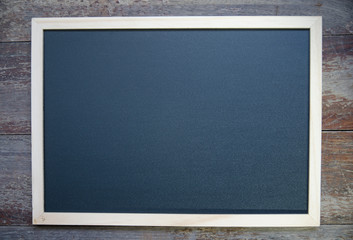 blank black board  on wood background