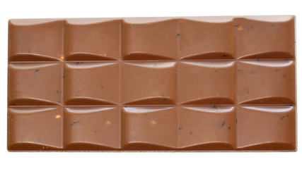 bar of chocolate top view isolated