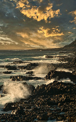 Rugged volcanic coastline of the Yokohama Bay side of Kaena Point Oah