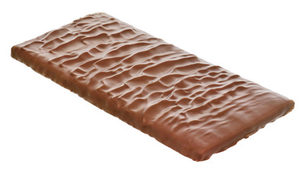 bar of chocolate top view isolated