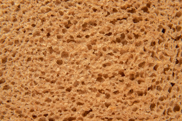 Close up Fresh rye bread (or black bread) slice texture	