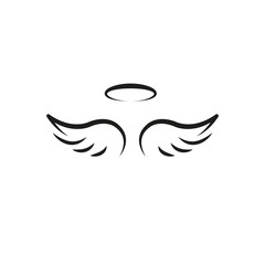 Angel wing icon illustration linear