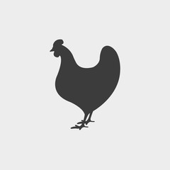 Chicken flat icon vector