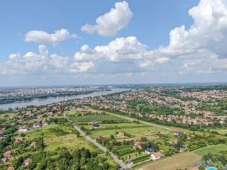 Fototapeta na wymiar Aerial view on city
