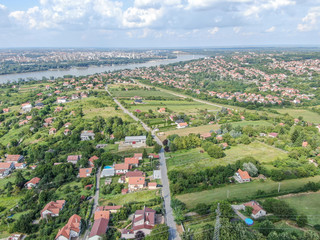 Aerial view on city