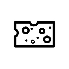 Cheese outline icon vector isolated on white illustration