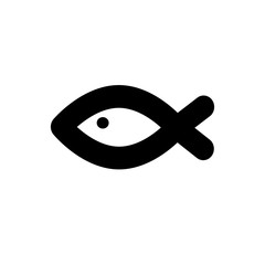 Simple Fish Icon Symbol Template. Fish Concept. Designed in Line Art Isolated on White Background. Vector Illustration