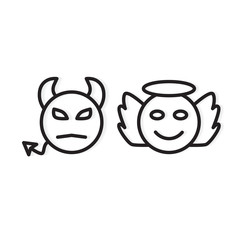 devil and angel icon- vector illustration