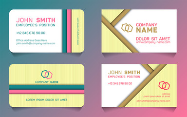 Double sided business card minimal idea templates.