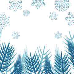 Fototapeta na wymiar Snowflakes and leaves of winter season vector design