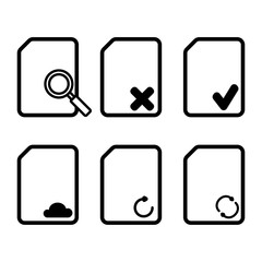 Mobile communications cards icons on white background. Vector illustration.