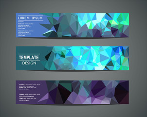 Colorful horizontal banners - with polygon design.