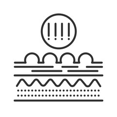 Allergic reaction line black icon. Skin rash. Dermatological diseases. Itchy spots. Sign for web page, mobile app, button, logo