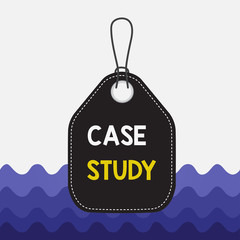 Text sign showing Case Study. Business photo showcasing research methodology that has commonly used in social sciences Empty tag blank space colorful background label rectangle attached string