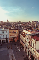 View from the roofs of the streets of Havana in Cuba