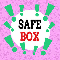 Handwriting text writing Safe Box. Conceptual photo A small structure where you can keep important or valuable things Asymmetrical uneven shaped format pattern object outline multicolour design