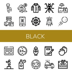 Set of black icons