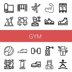 Set of gym icons