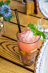 Fresh watermelon cocktail with mint